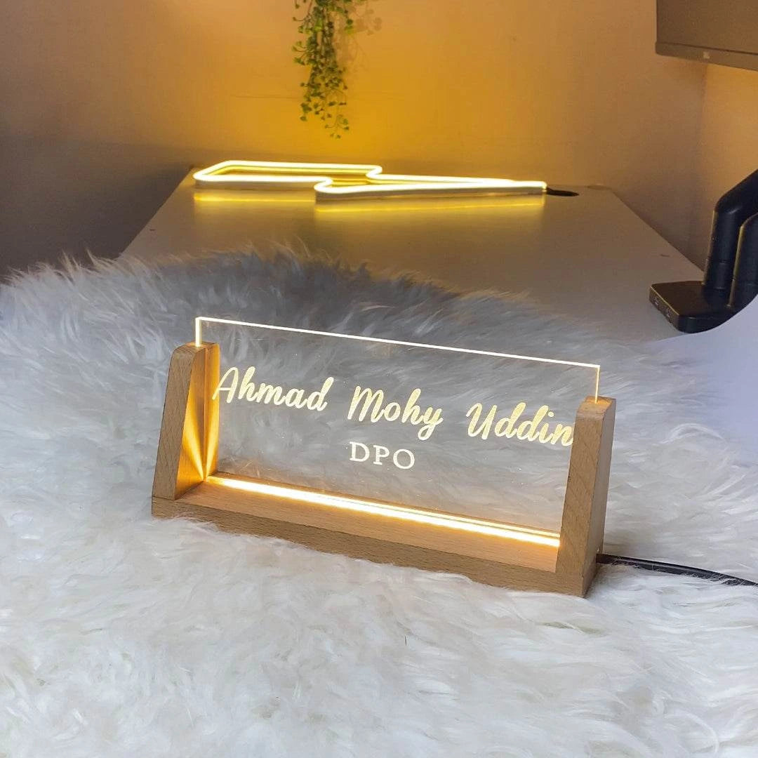 Custom Office Desk Plate with LED Light | GT008