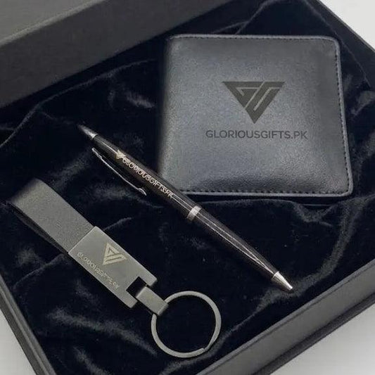 Personalized Leather Wallet & Keychain Set |GD104 - GloriousGifts.Pk | Pakistan's 1 Office & Home Decoration Brand