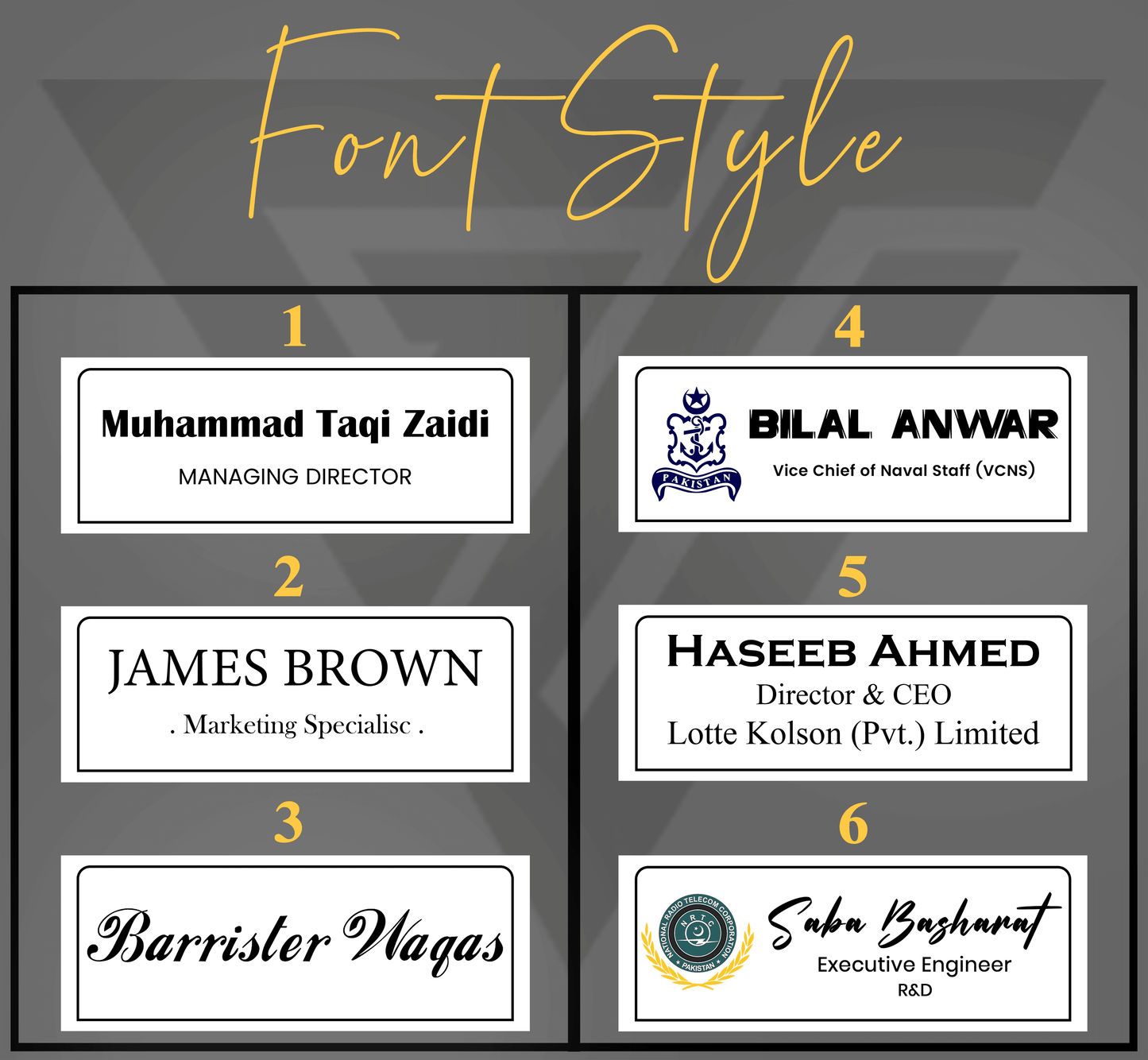 Custom Acrylic Desk Plate Clear | GT011 - GloriousGifts.Pk | Pakistan's 1 Office & Home Decoration Brand