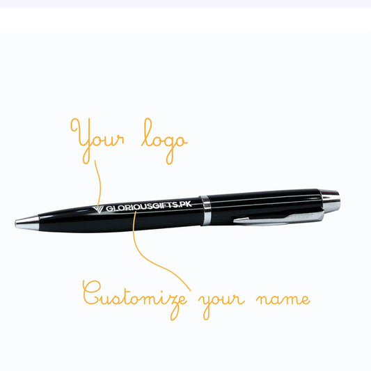 Personalized Shiny Black Metal Pen | GP006 - GloriousGifts.Pk | Pakistan's 1 Office & Home Decoration Brand