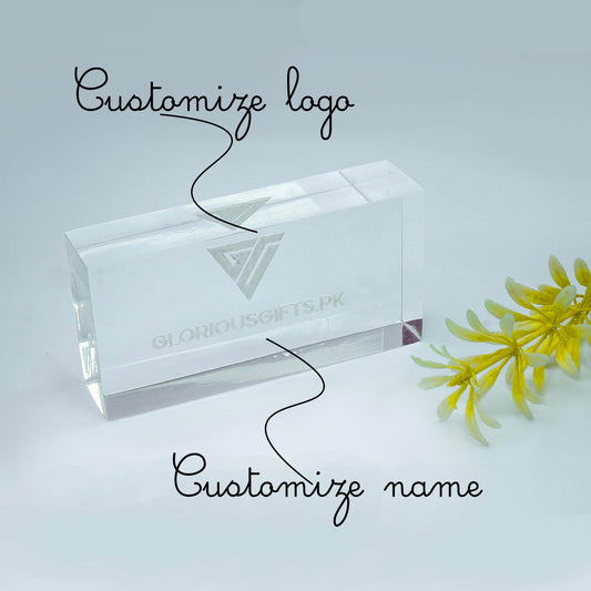 Custom Transparent Paperweight Engraved | GX008 - GloriousGifts.Pk | Pakistan's 1 Office & Home Decoration Brand