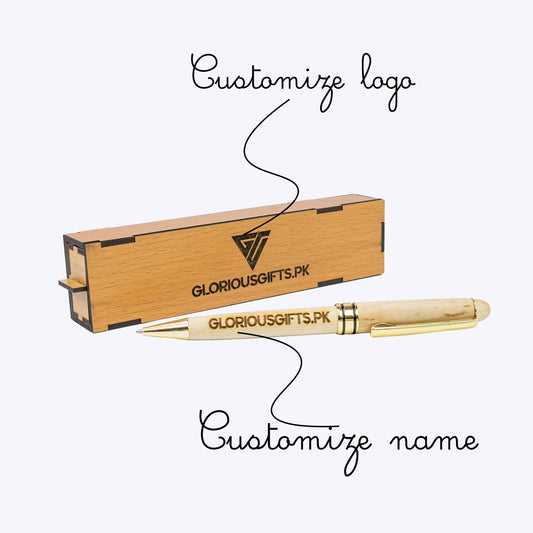 Personalized Engraved Wooden Ballpoint Pens with Box | GP007 - GloriousGifts.Pk | Pakistan's 1 Office & Home Decoration Brand