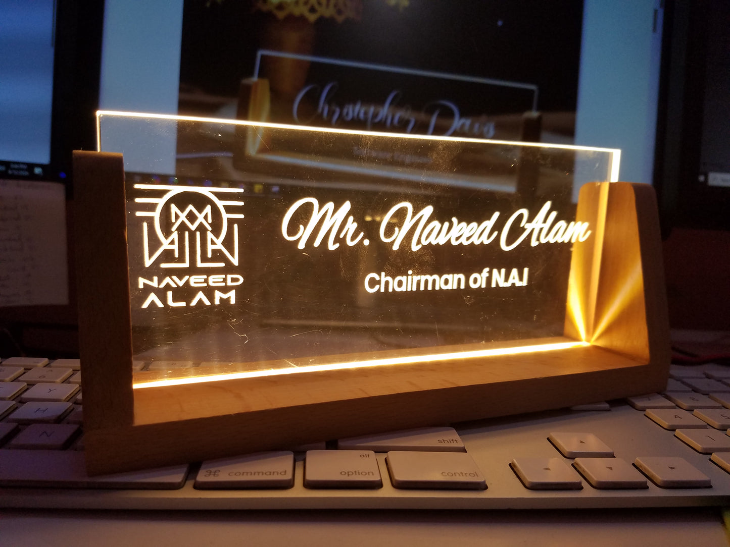 Custom Office Desk Plate with LED Light | GT008 - GloriousGifts.Pk | Pakistan's 1 Office & Home Decoration Brand