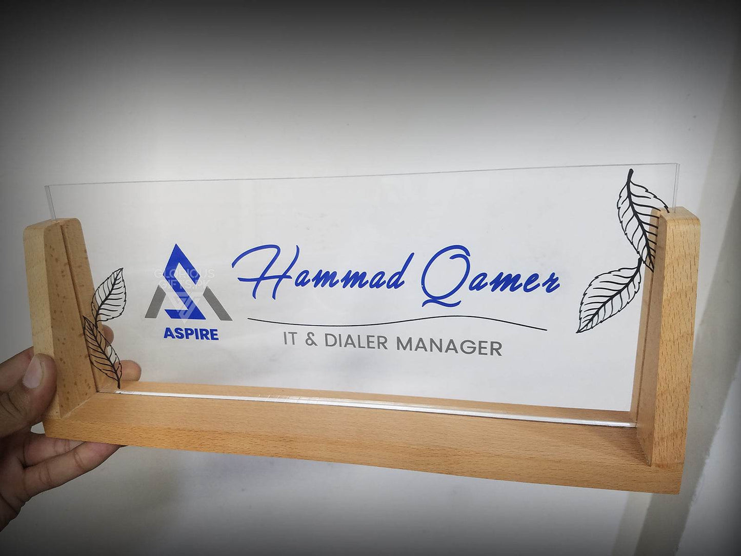 Custom Office Desk Plate with LED Light | GT008 - GloriousGifts.Pk | Pakistan's 1 Office & Home Decoration Brand