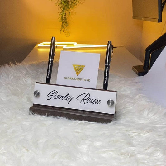 Table Name Plate with Card & Pen Holder | GT010 - GloriousGifts.Pk | Pakistan's 1 Office & Home Decoration Brand