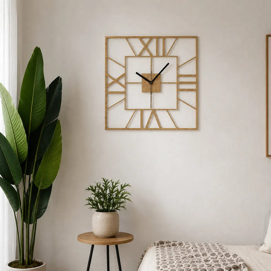 Roman Wooden Clock Minimalist Home Décor | GC014 - GloriousGifts.Pk | Pakistan's 1 Office & Home Decoration Brand