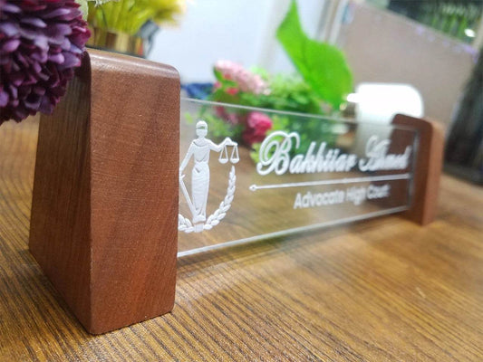 Transparent Acrylic Desk Plate | GT002 - GloriousGifts.Pk | Pakistan's 1 Office & Home Decoration Brand