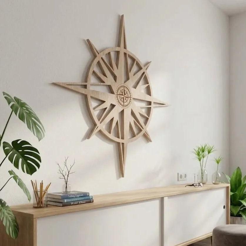 Wooden Compass Wall Art Nursery Décor |GW015 - GloriousGifts.Pk | Pakistan's 1 Office & Home Decoration Brand