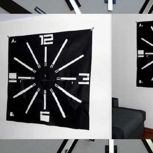 Large Wall Clock, gift wall decor Unique Style Silver Mirror & Black GCA001