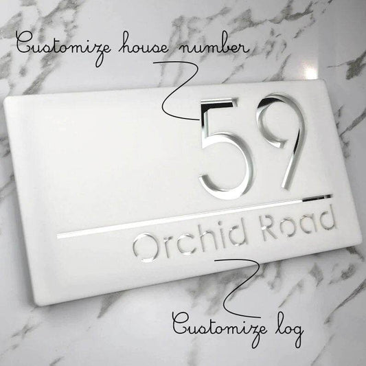 Laser Cut House Number Silver & White | GN014 - GloriousGifts.Pk | Pakistan's 1 Office & Home Decoration Brand