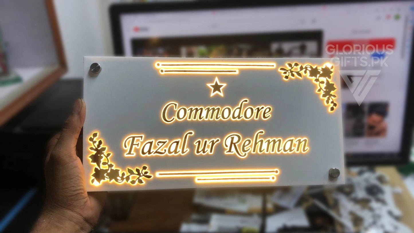 3D LED Address Sign Light Up Plate | GN021 - GloriousGifts.Pk | Pakistan's 1 Office & Home Decoration Brand