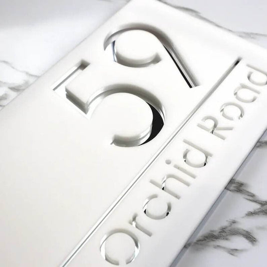 Laser Cut House Number Silver & White | GN014 - GloriousGifts.Pk | Pakistan's 1 Office & Home Decoration Brand