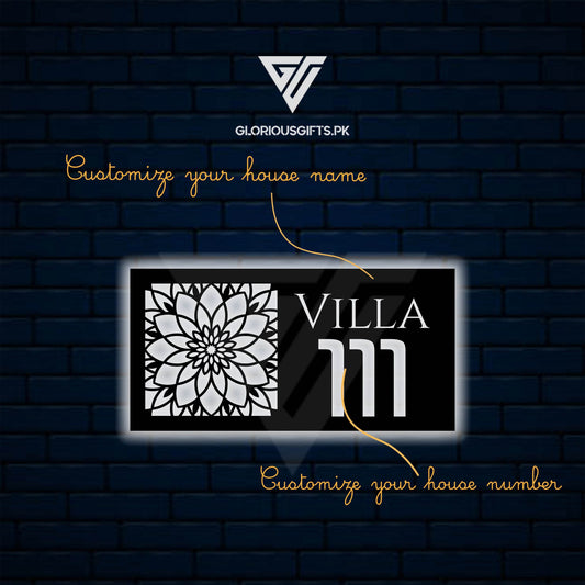 LED Custom House Plate | GN019 - GloriousGifts.Pk | Pakistan's 1 Office & Home Decoration Brand