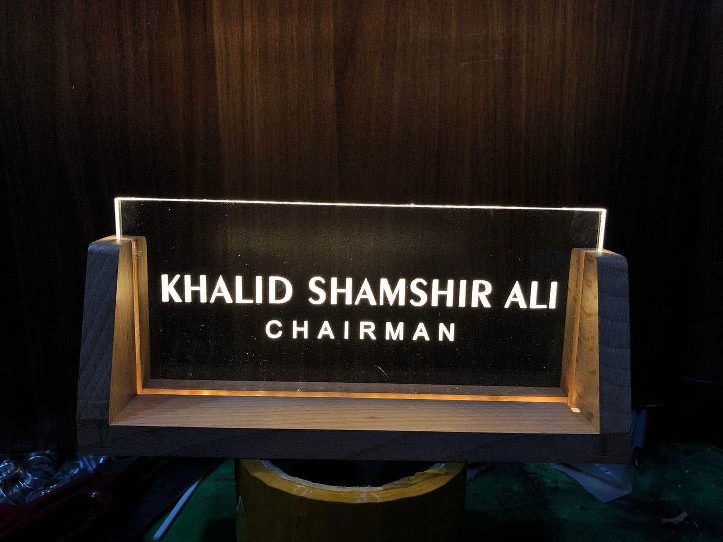 Custom Office Desk Plate with LED Light | GT008 - GloriousGifts.Pk | Pakistan's 1 Office & Home Decoration Brand