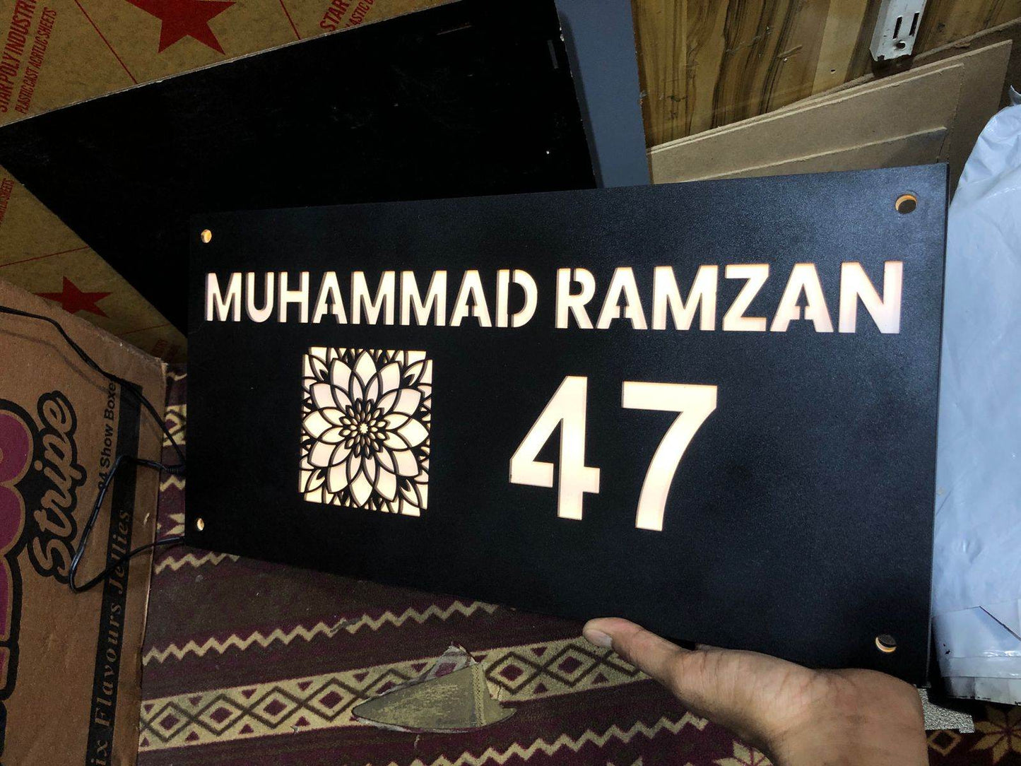 LED Custom House Plate | GN019 - GloriousGifts.Pk | Pakistan's 1 Office & Home Decoration Brand