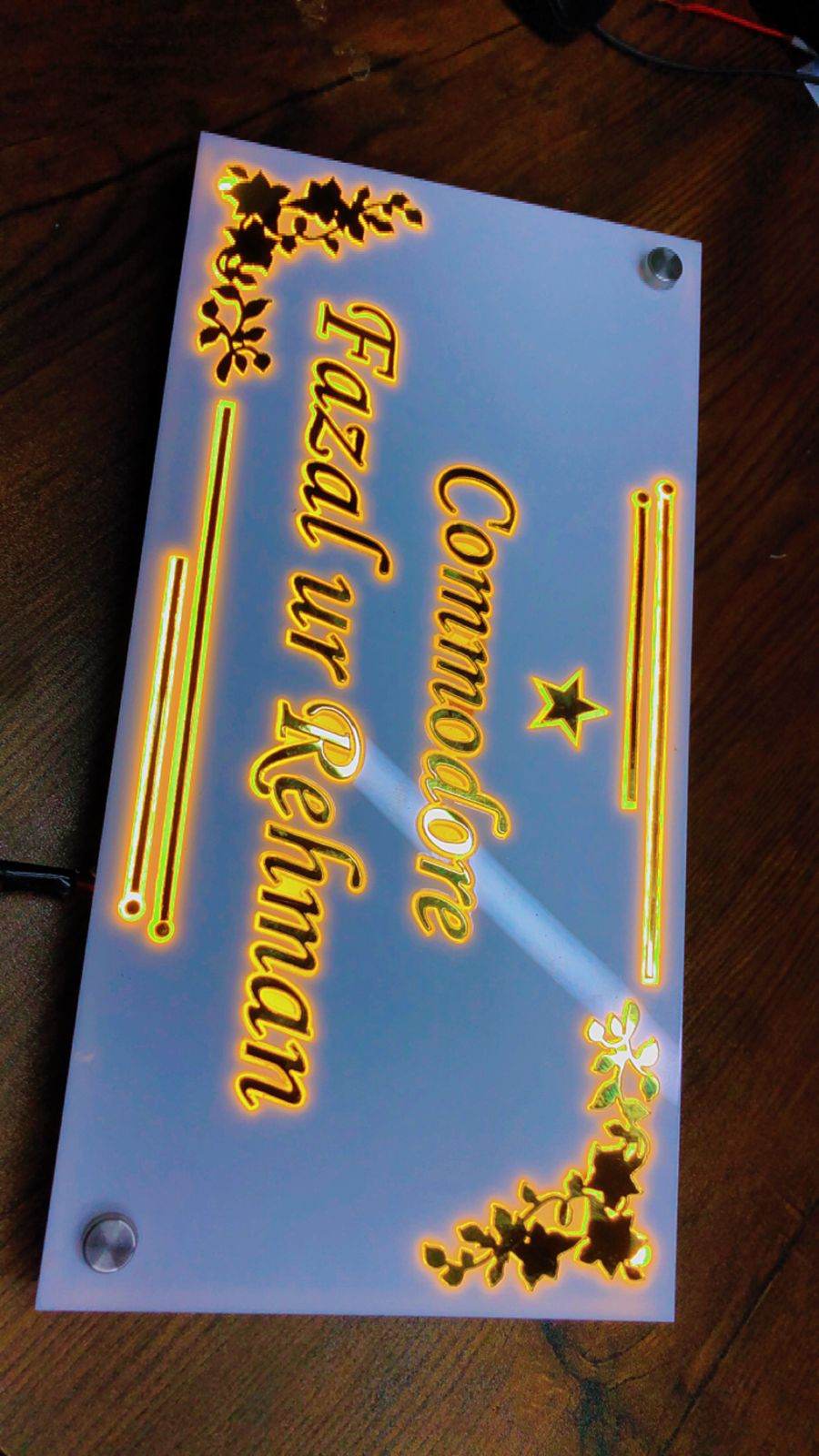 3D LED Address Sign Light Up Plate | GN021 - GloriousGifts.Pk | Pakistan's 1 Office & Home Decoration Brand