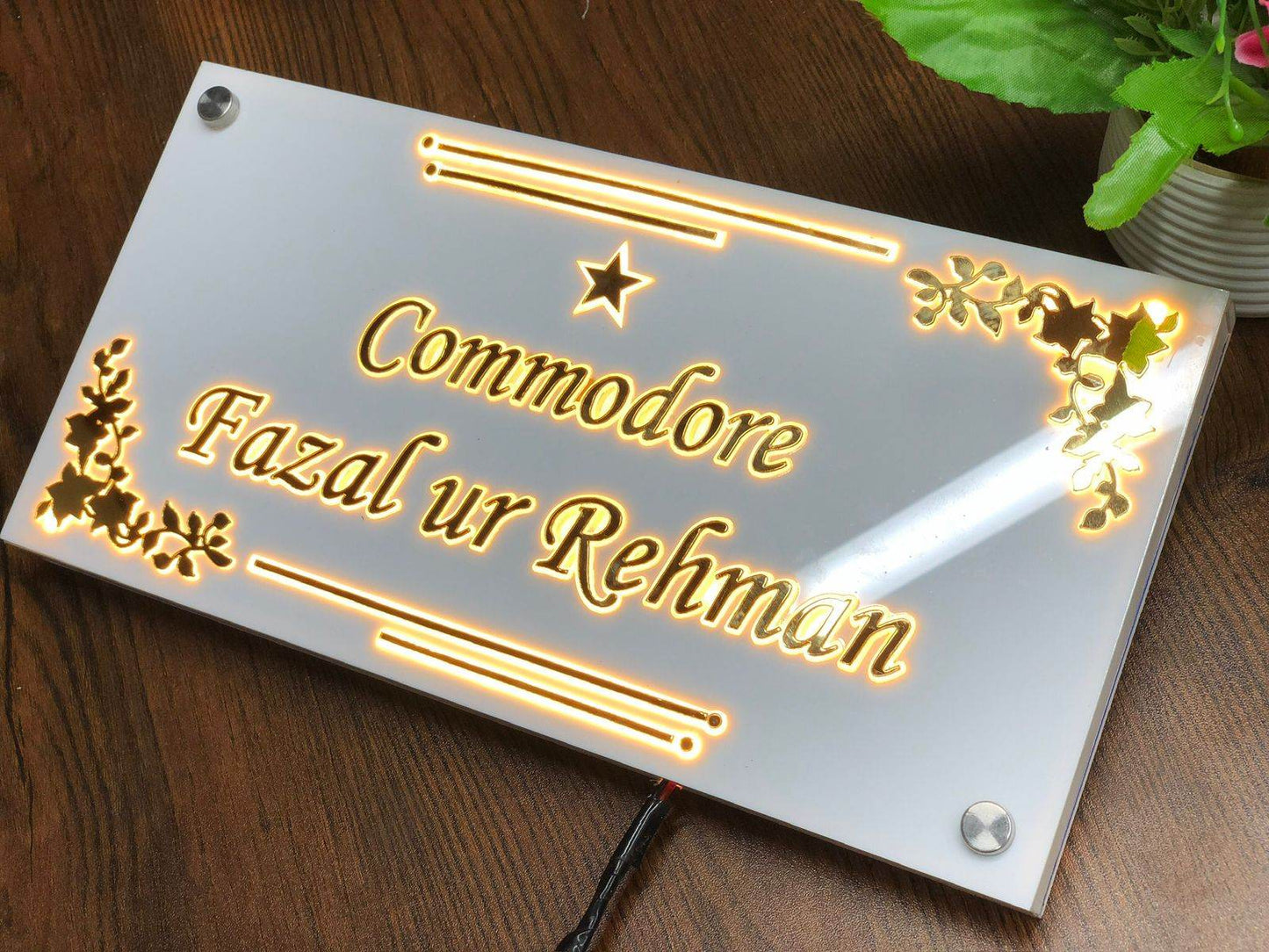 3D LED Address Sign Light Up Plate | GN021 - GloriousGifts.Pk | Pakistan's 1 Office & Home Decoration Brand