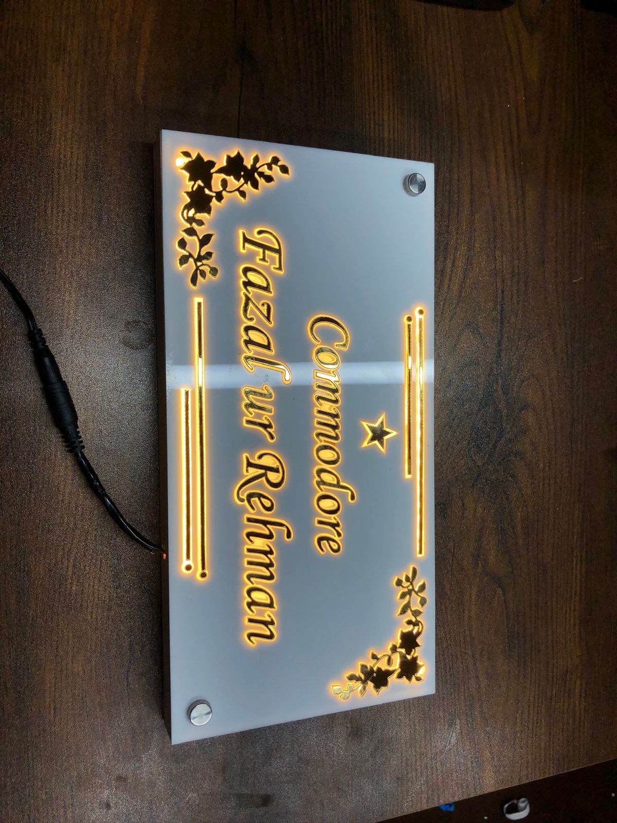 3D LED Address Sign Light Up Plate | GN021 - GloriousGifts.Pk | Pakistan's 1 Office & Home Decoration Brand