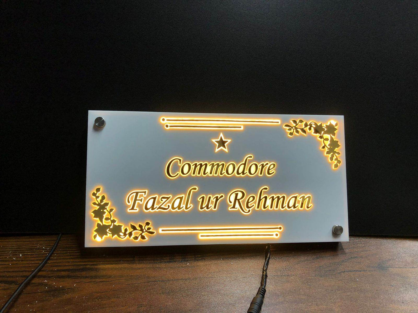 3D LED Address Sign Light Up Plate | GN021 - GloriousGifts.Pk | Pakistan's 1 Office & Home Decoration Brand