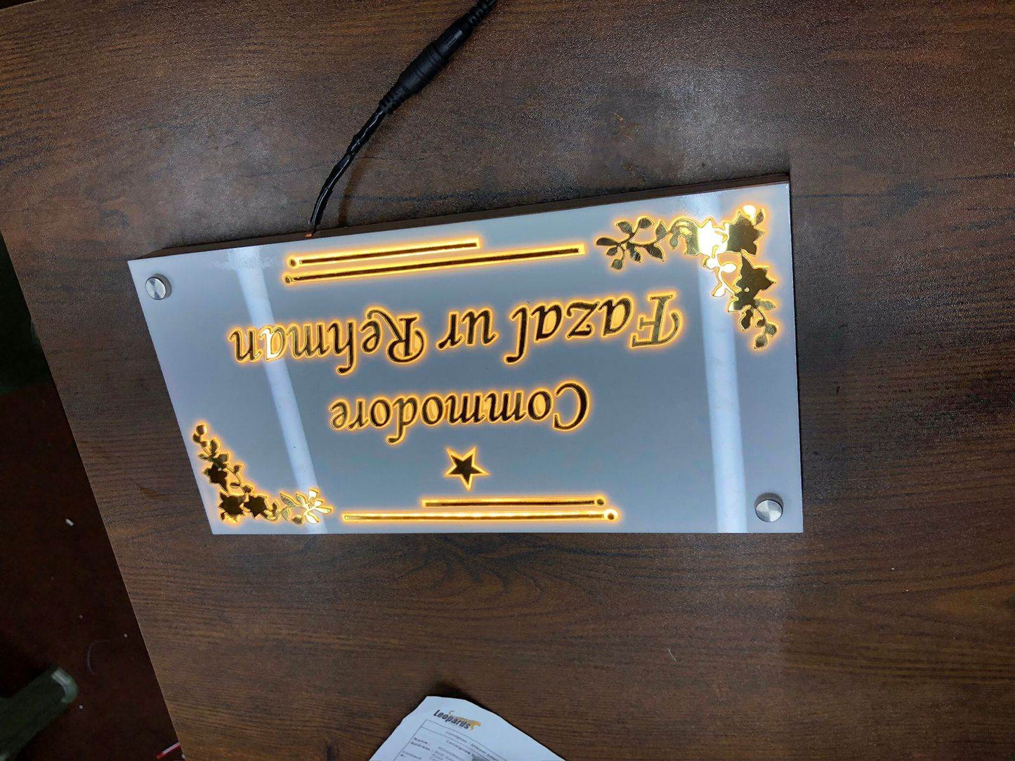 3D LED Address Sign Light Up Plate | GN021 - GloriousGifts.Pk | Pakistan's 1 Office & Home Decoration Brand