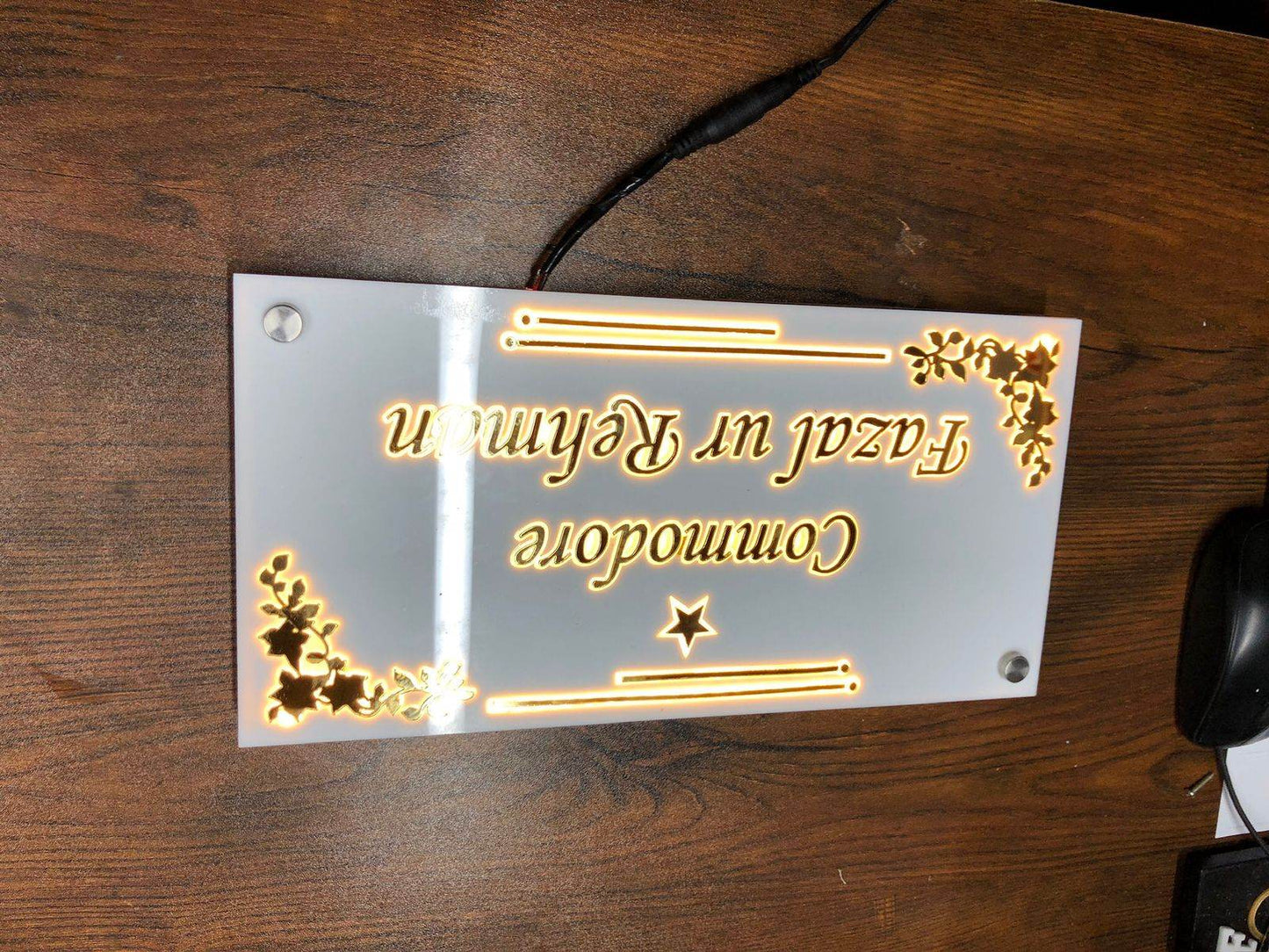 3D LED Address Sign Light Up Plate | GN021 - GloriousGifts.Pk | Pakistan's 1 Office & Home Decoration Brand
