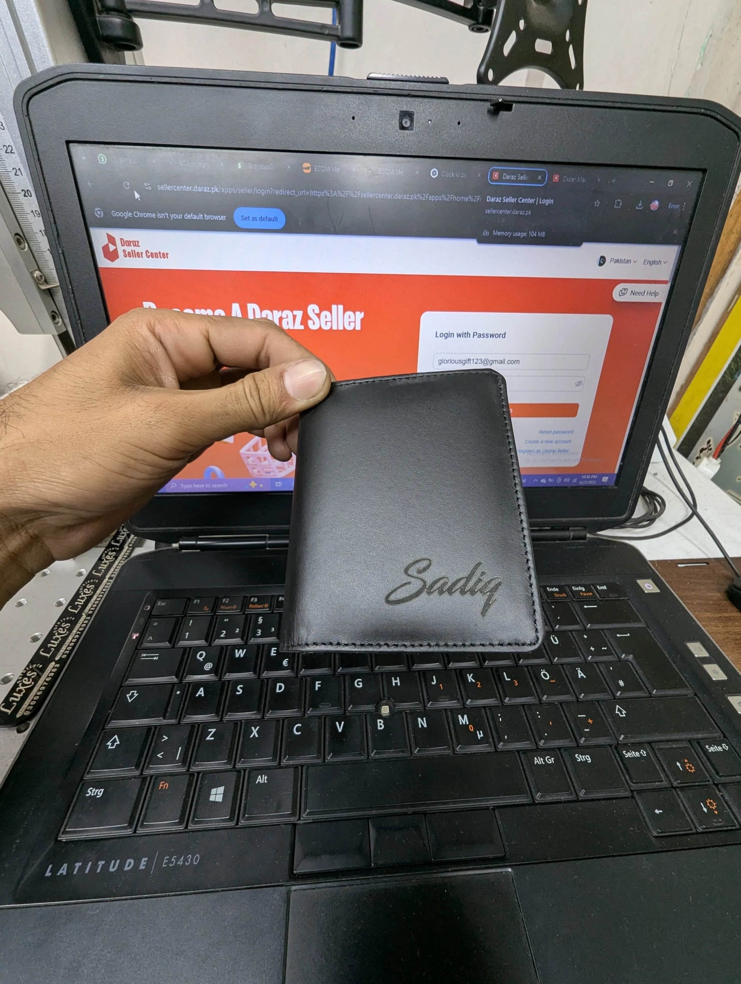 Glossy Black Bifold Wallet Personalized | GX002 - GloriousGifts.Pk | Pakistan's 1 Office & Home Decoration Brand