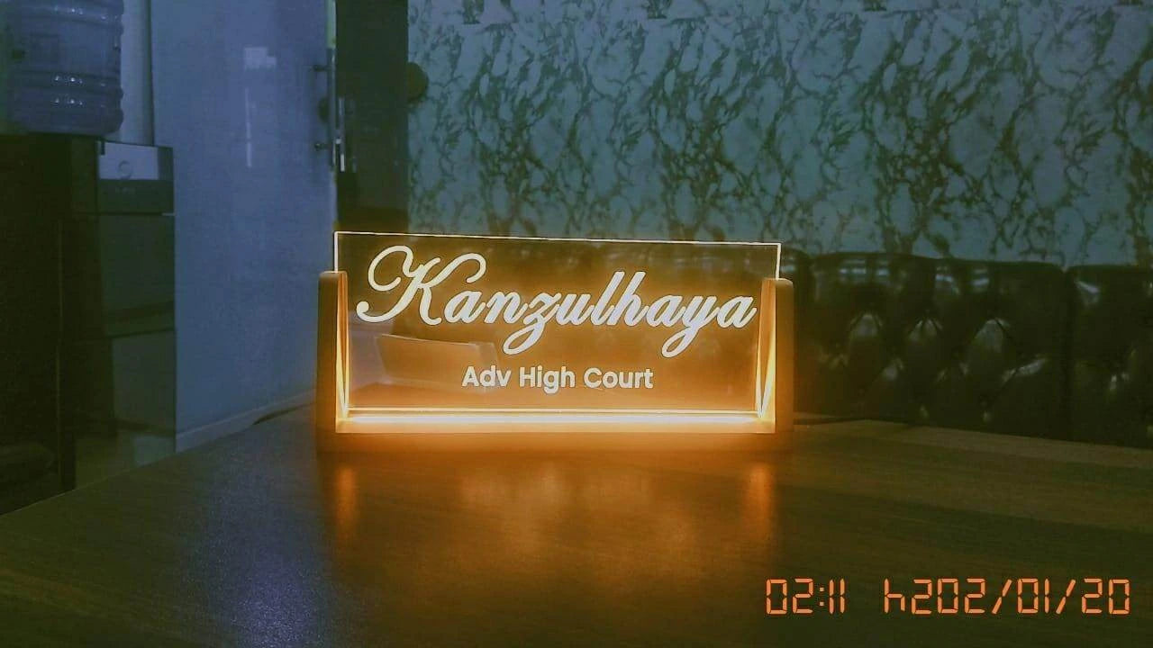 Custom Office Desk Plate with LED Light | GT008