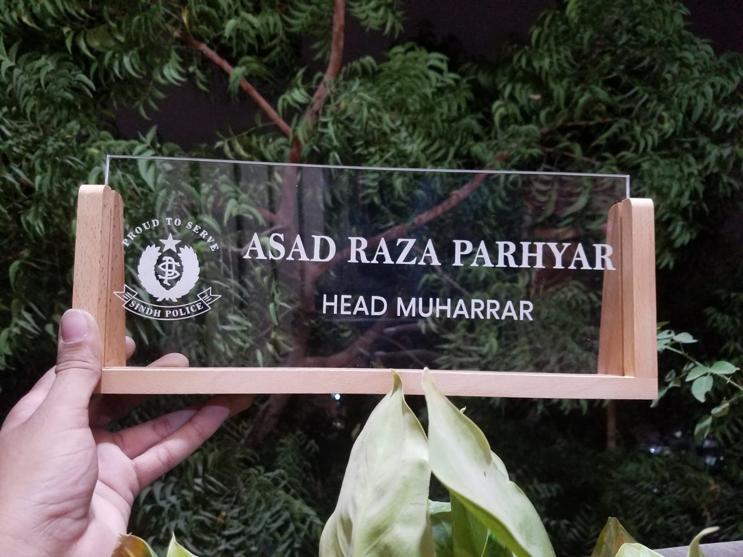 Custom Office Desk Plate with LED Light | GT008 - GloriousGifts.Pk | Pakistan's 1 Office & Home Decoration Brand