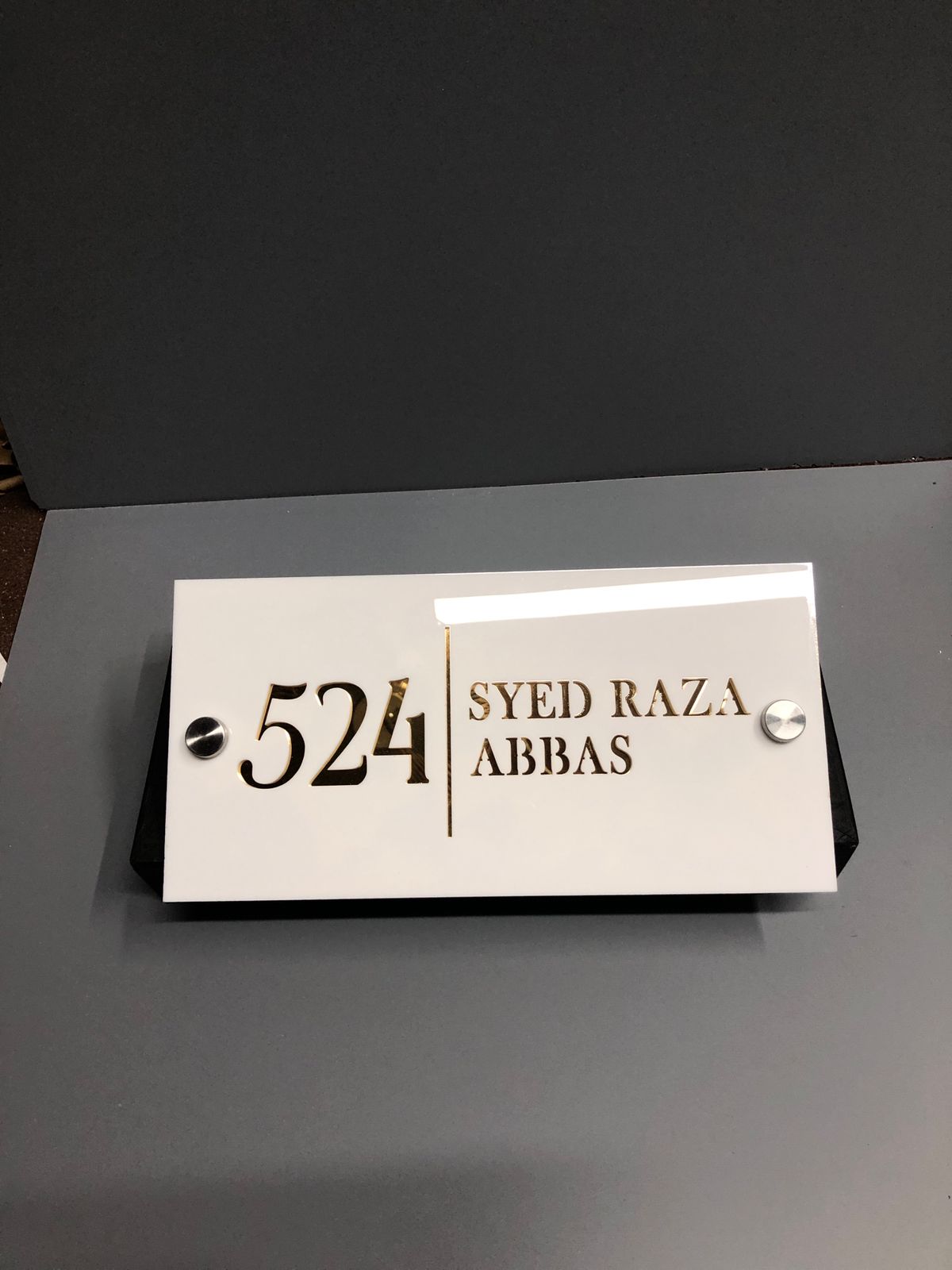 Laser Cut House Number Silver & White | GN014