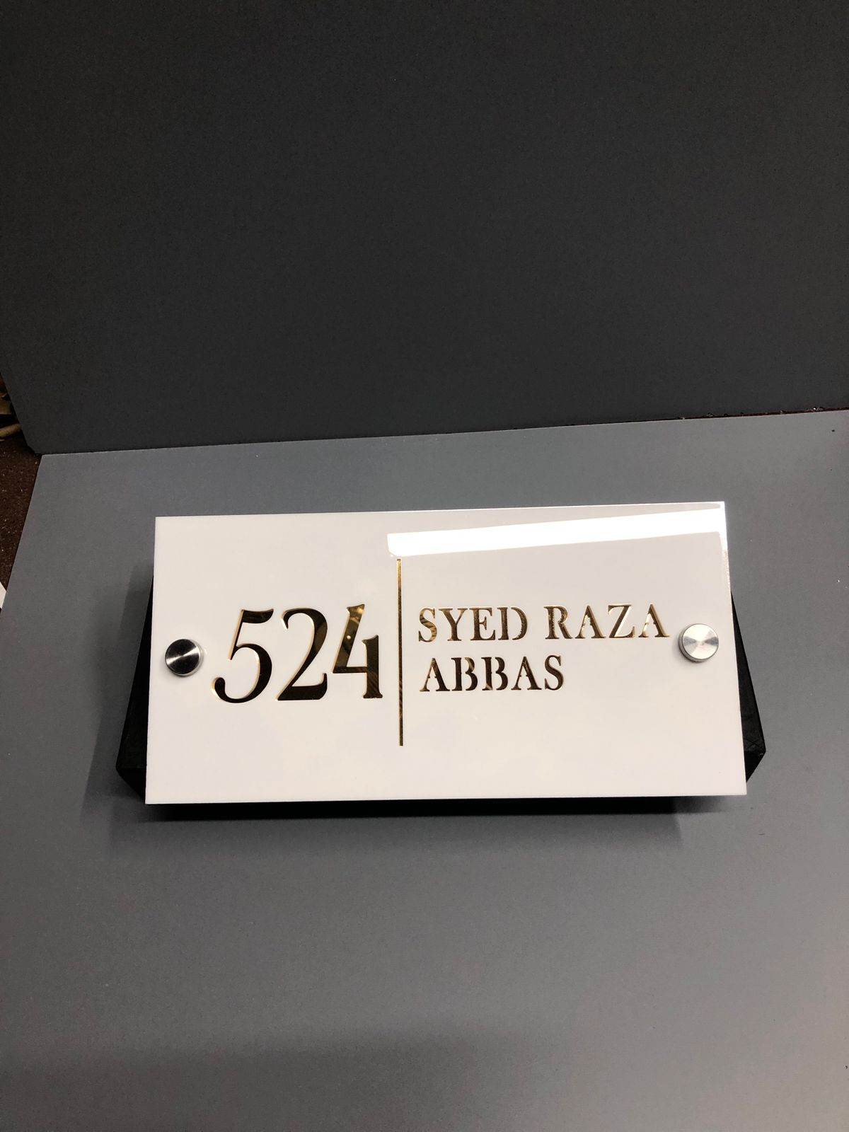 Laser Cut Floating Name Plate White,Gold,Silver | GN011 - GloriousGifts.Pk | Pakistan's 1 Office & Home Decoration Brand