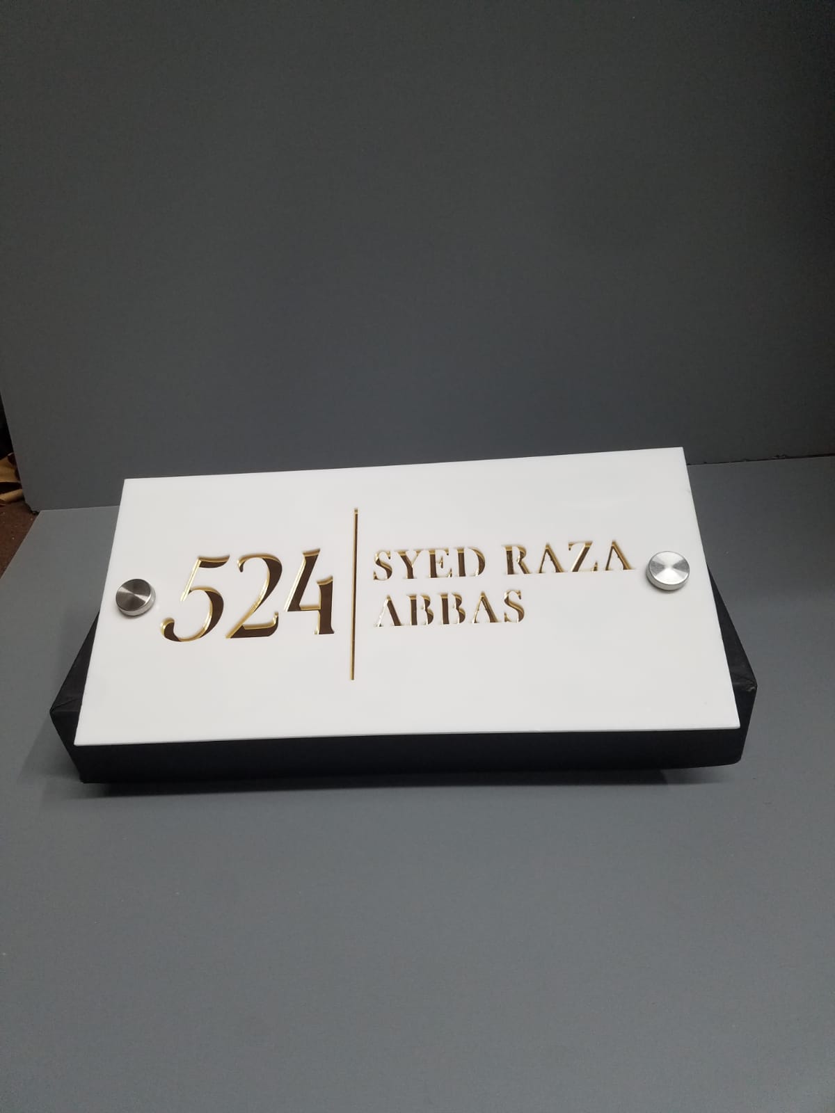 Laser Cut House Number Silver & White | GN014