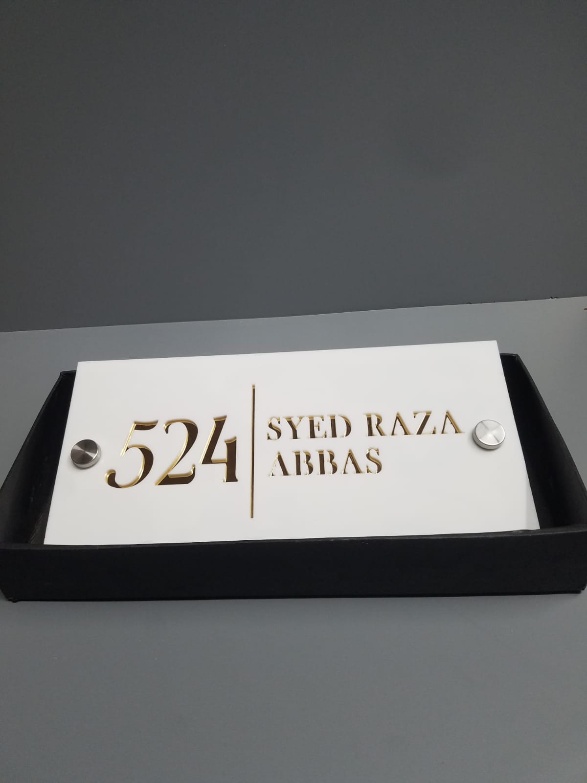 Laser Cut House Number Silver & White | GN014