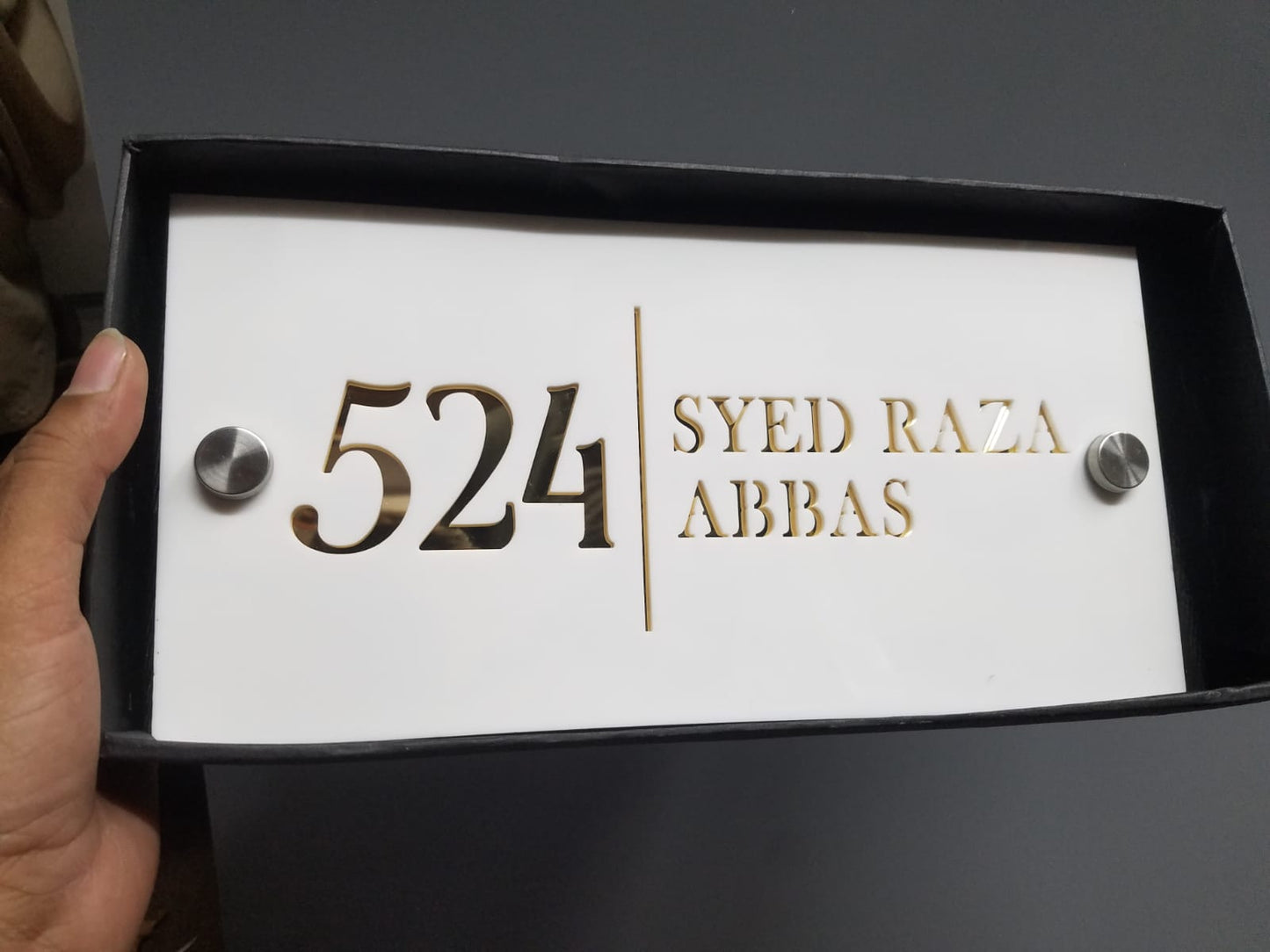 Laser Cut House Number Silver & White | GN014