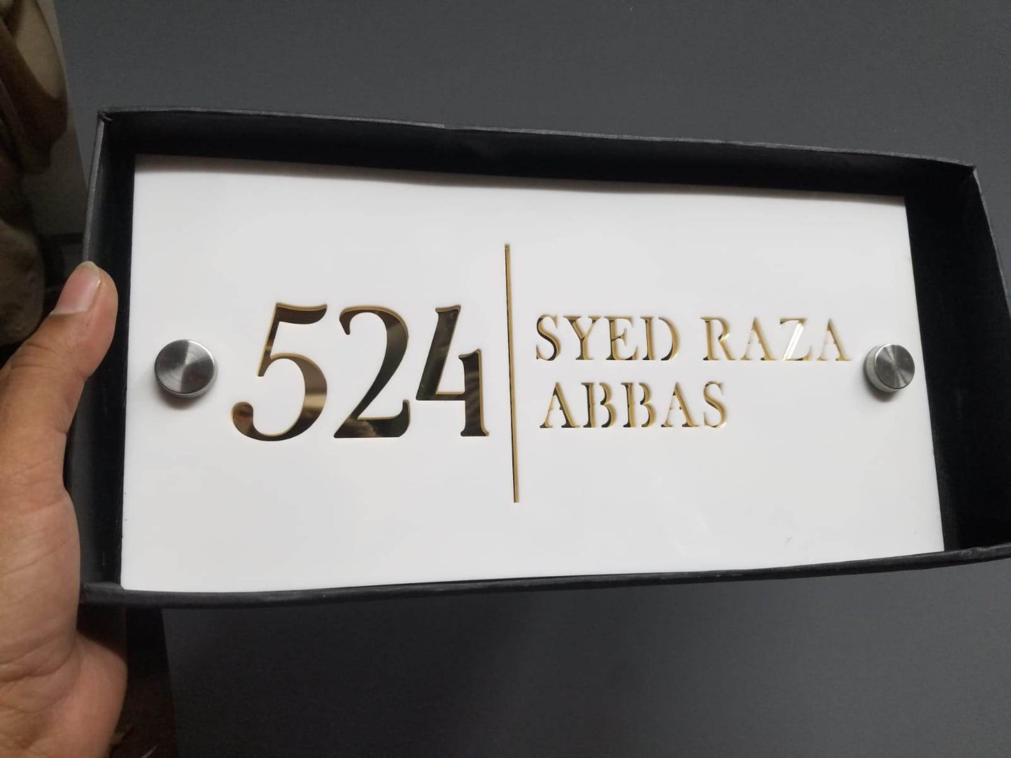Laser Cut Floating Name Plate White,Gold,Silver | GN011 - GloriousGifts.Pk | Pakistan's 1 Office & Home Decoration Brand