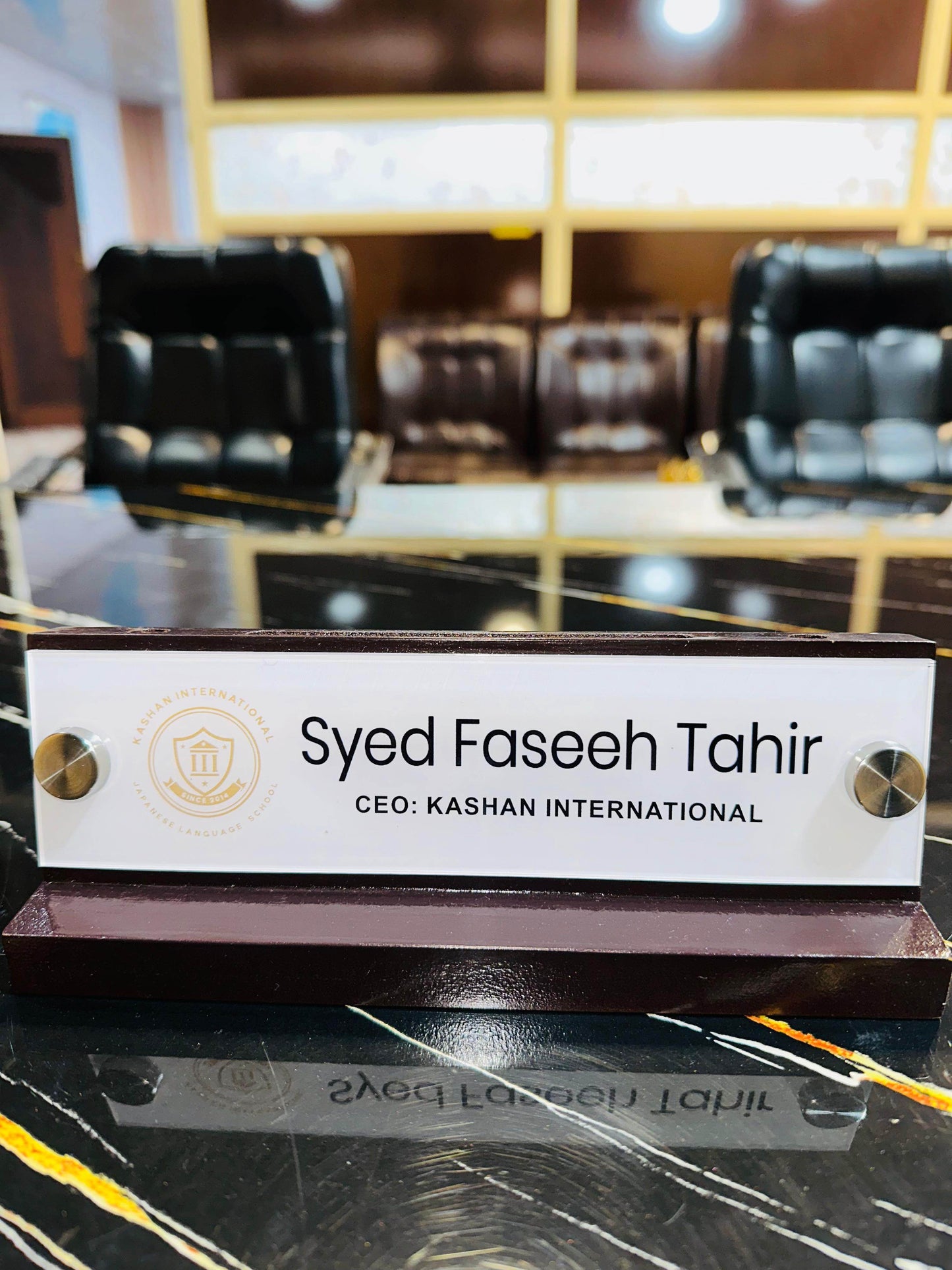 Table Name Plate with Card & Pen Holder | GT010 - GloriousGifts.Pk | Pakistan's 1 Office & Home Decoration Brand