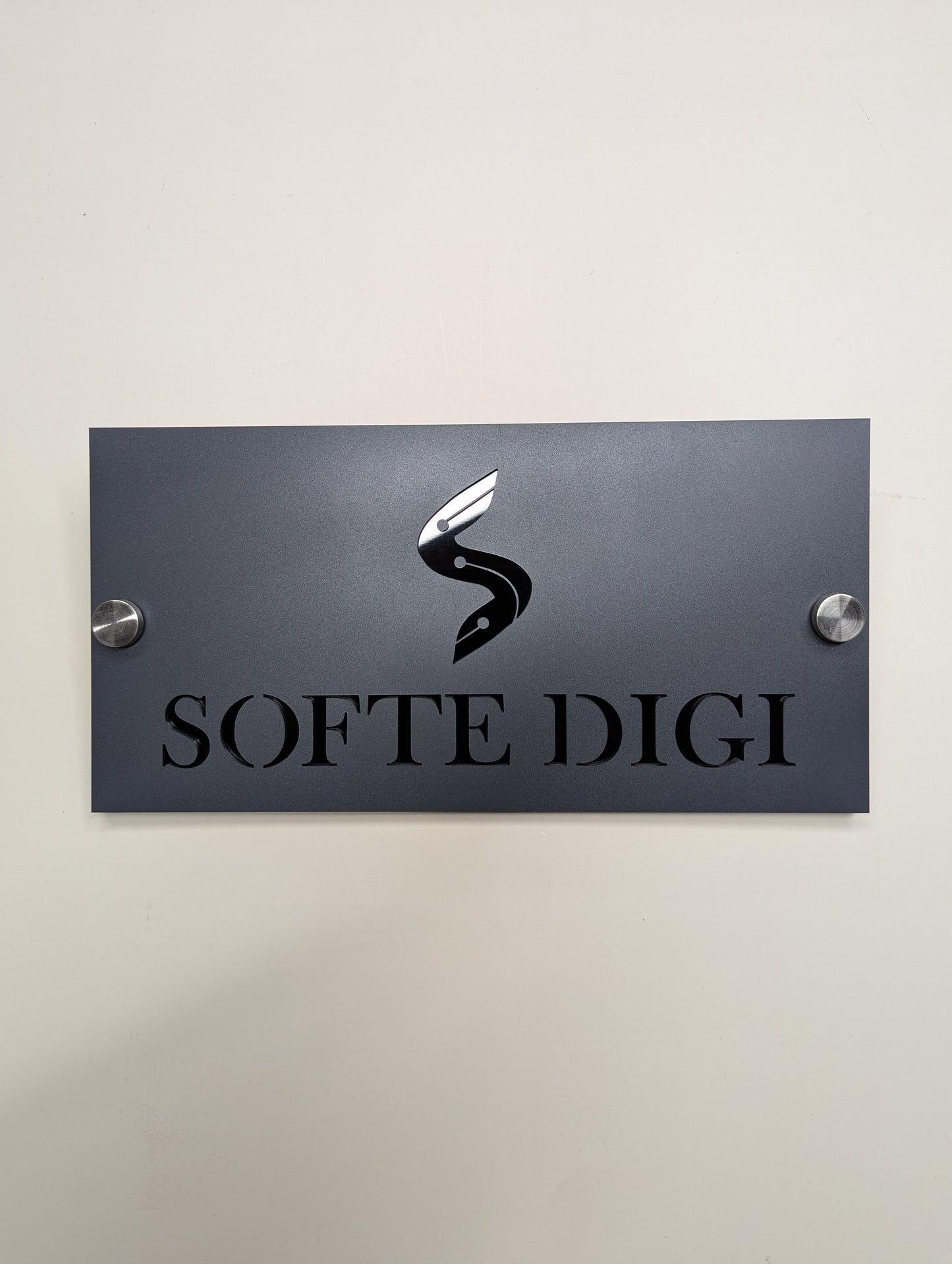 Matte Gray & Black Laser Cut House Number | GN013
