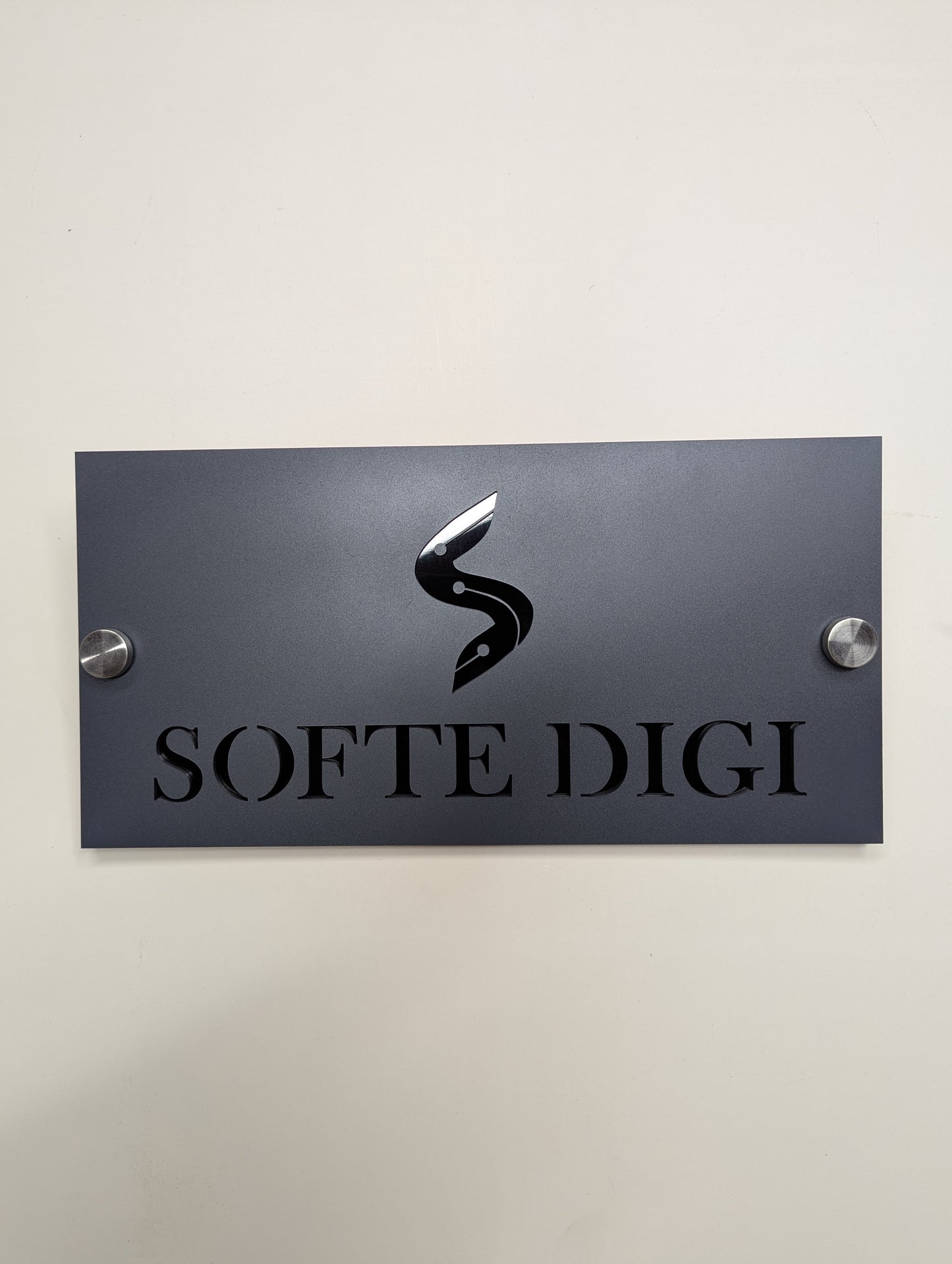 Matte Gray & Black Laser Cut House Number | GN013