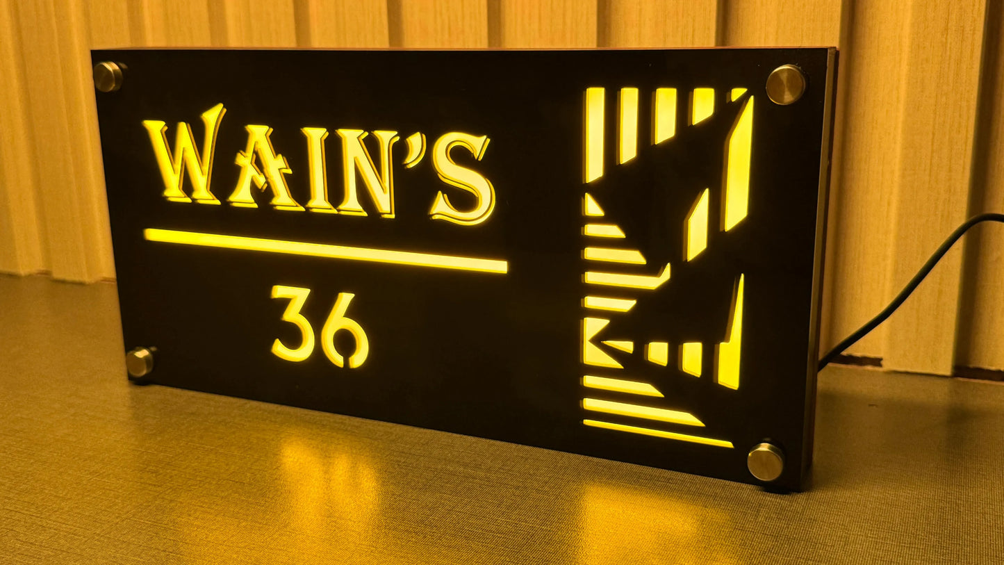 Custom Acrylic LED Name Plates | GN027 - GloriousGifts.Pk | Pakistan's 1 Office & Home Decoration Brand