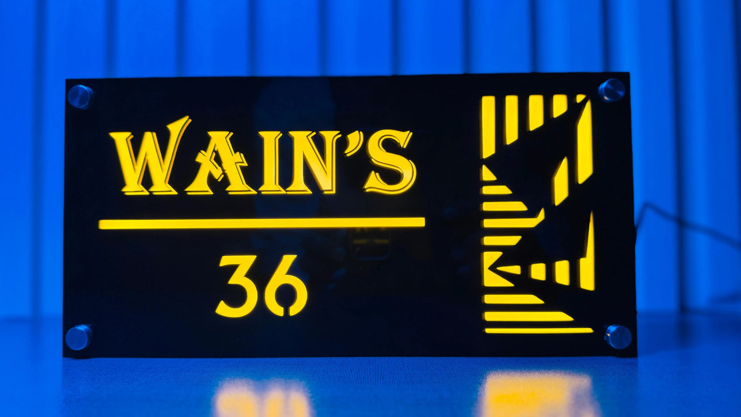 Custom Acrylic LED Name Plates | GN027 - GloriousGifts.Pk | Pakistan's 1 Office & Home Decoration Brand