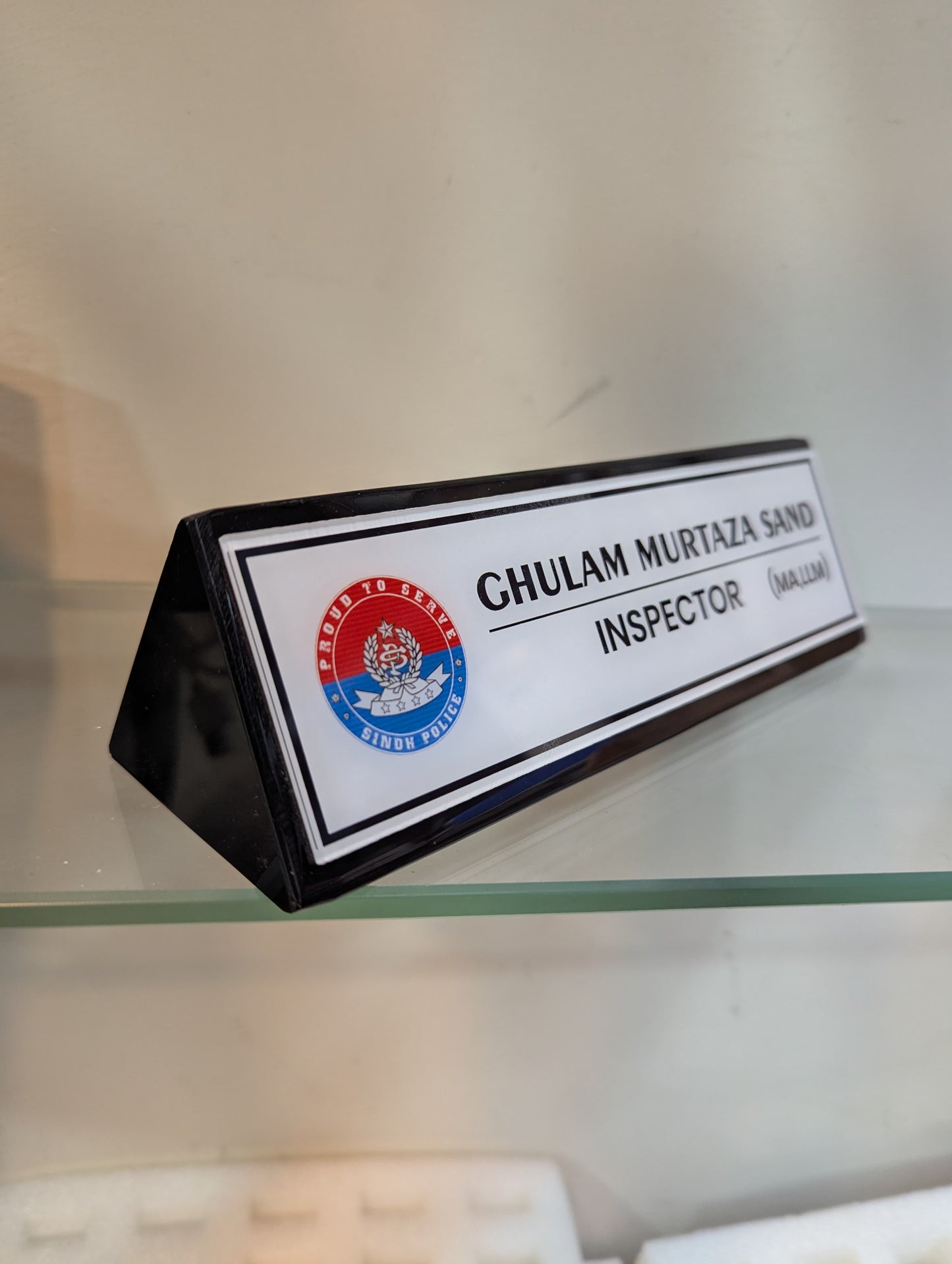 Solid Acrylic Triangle Desk Plate | GT007 - GloriousGifts.Pk | Pakistan's 1 Office & Home Decoration Brand