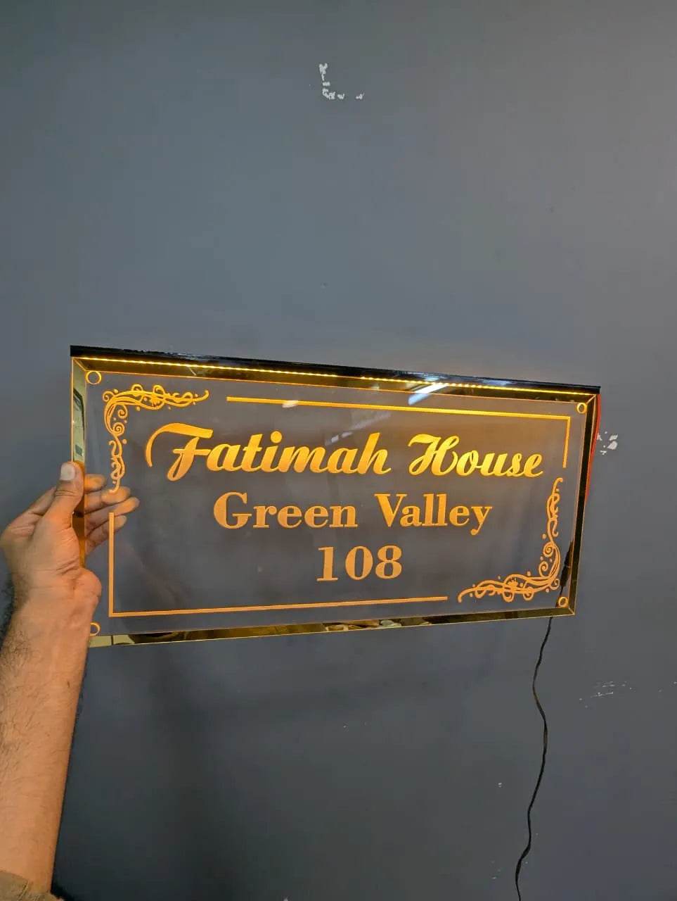 LED Engraved Name Plate | GN018 - GloriousGifts.Pk | Pakistan's 1 Office & Home Decoration Brand