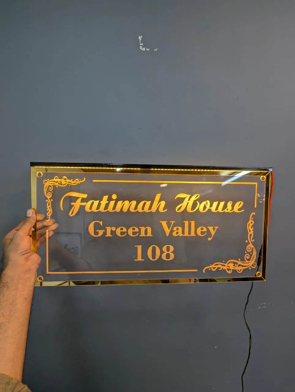LED Engraved Name Plate | GN018 - GloriousGifts.Pk | Pakistan's 1 Office & Home Decoration Brand