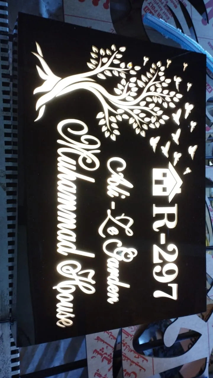 Custom LED House Number Sign | GN020 - GloriousGifts.Pk | Pakistan's 1 Office & Home Decoration Brand