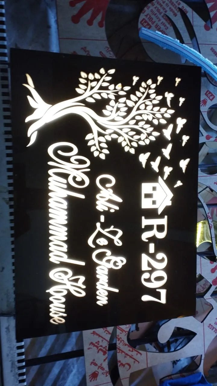 Custom LED Laser Cut Name Plate | GN026 - GloriousGifts.Pk | Pakistan's 1 Office & Home Decoration Brand