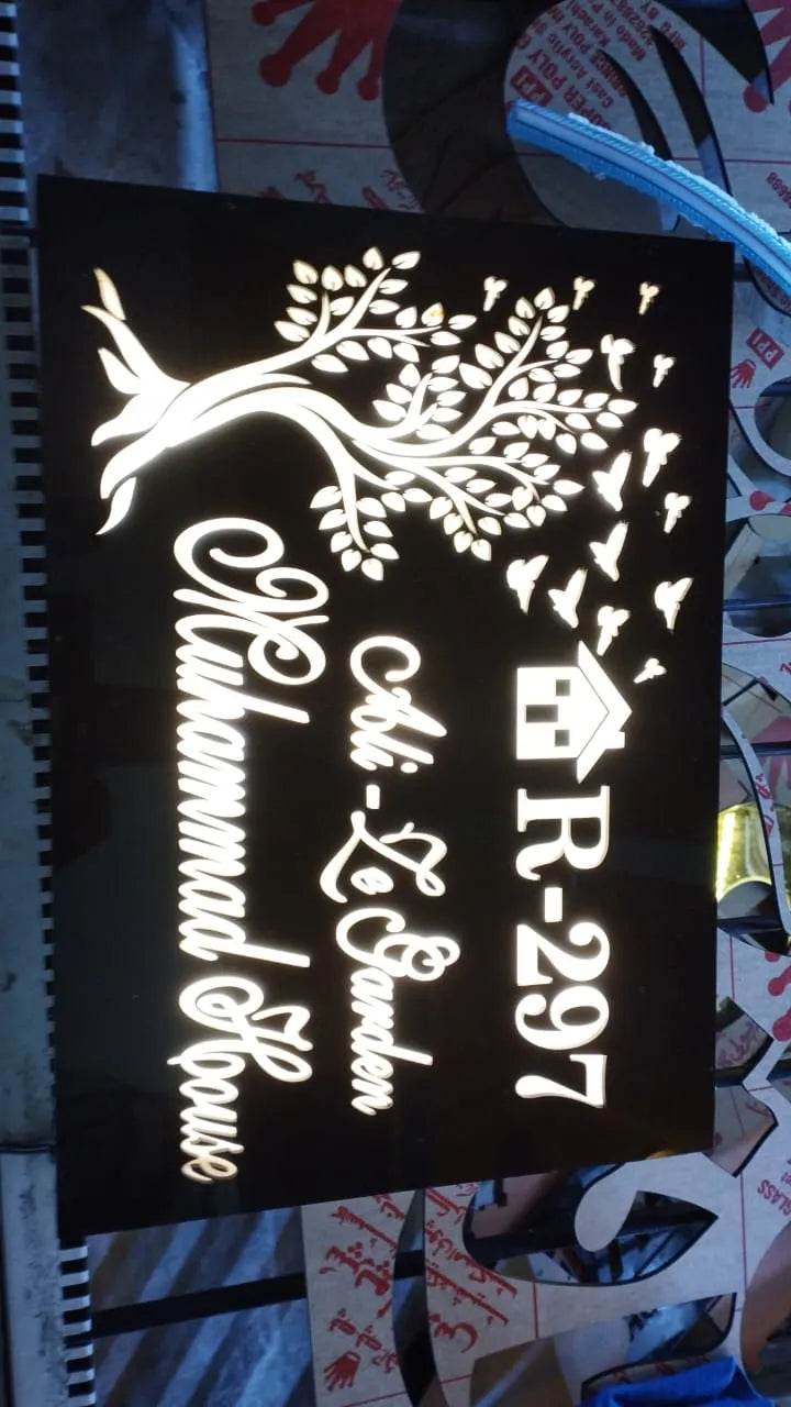 Custom LED Laser Cut Name Plate | GN026 - GloriousGifts.Pk | Pakistan's 1 Office & Home Decoration Brand