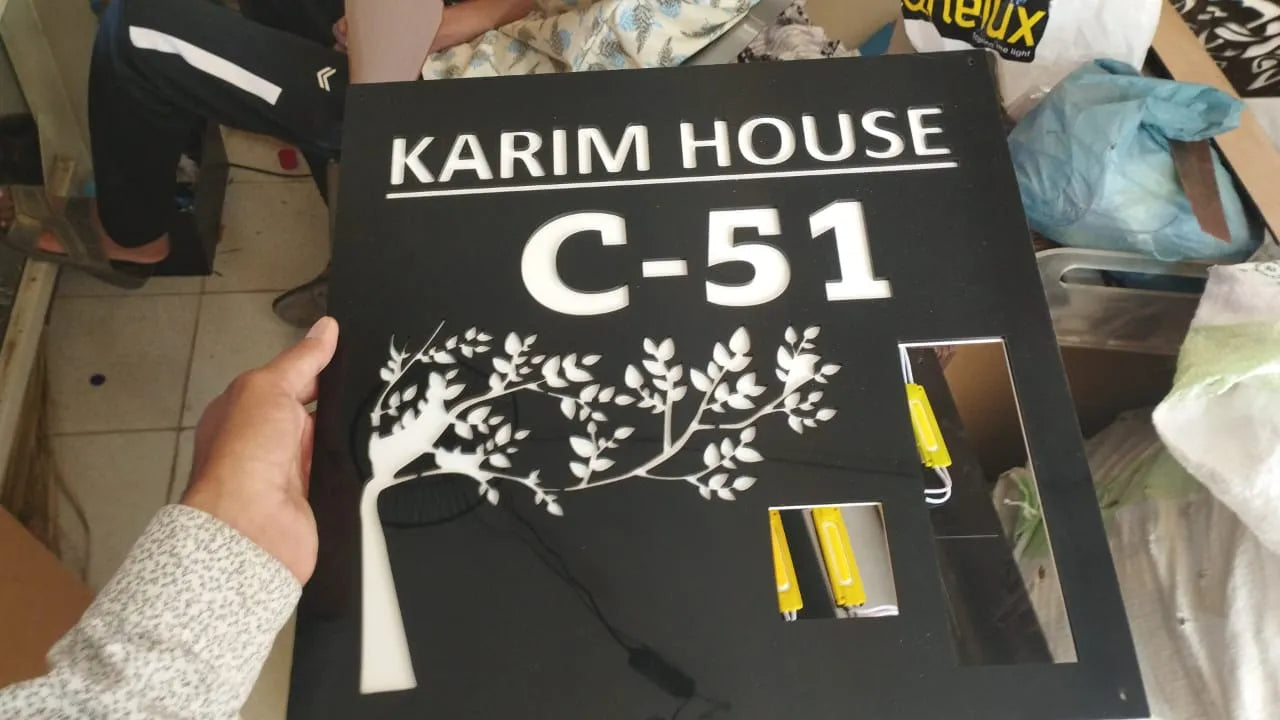 Custom LED House Number Sign | GN020 - GloriousGifts.Pk | Pakistan's 1 Office & Home Decoration Brand