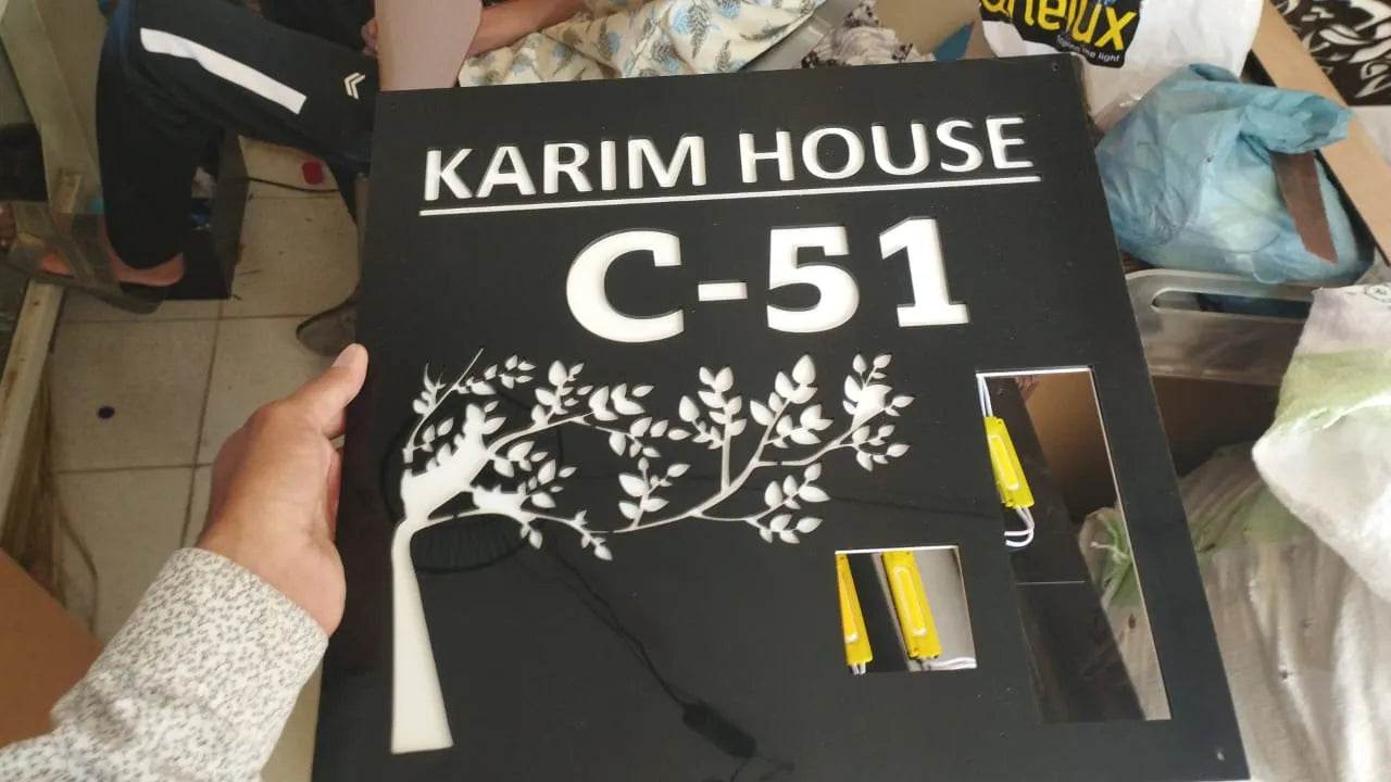 Custom LED Laser Cut Name Plate | GN026 - GloriousGifts.Pk | Pakistan's 1 Office & Home Decoration Brand