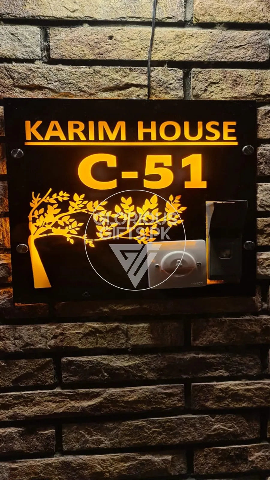 Custom LED House Number Sign | GN020 - GloriousGifts.Pk | Pakistan's 1 Office & Home Decoration Brand