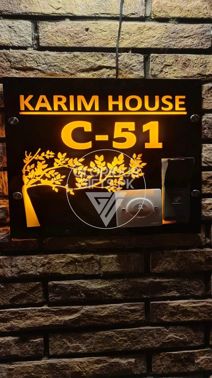 Custom LED House Number Sign | GN020 - GloriousGifts.Pk | Pakistan's 1 Office & Home Decoration Brand