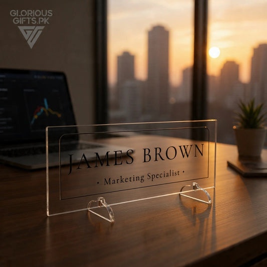 Custom Acrylic Desk Plate Clear | GT011